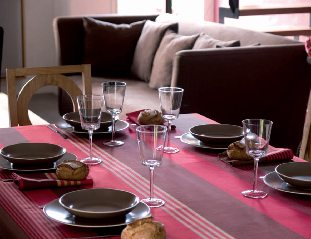 Rond tafelkleed katoen grenade rood