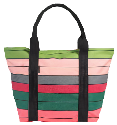 strandtas Eugenie groen roze