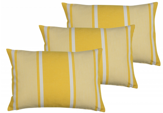 cushion Yvonne yellow white