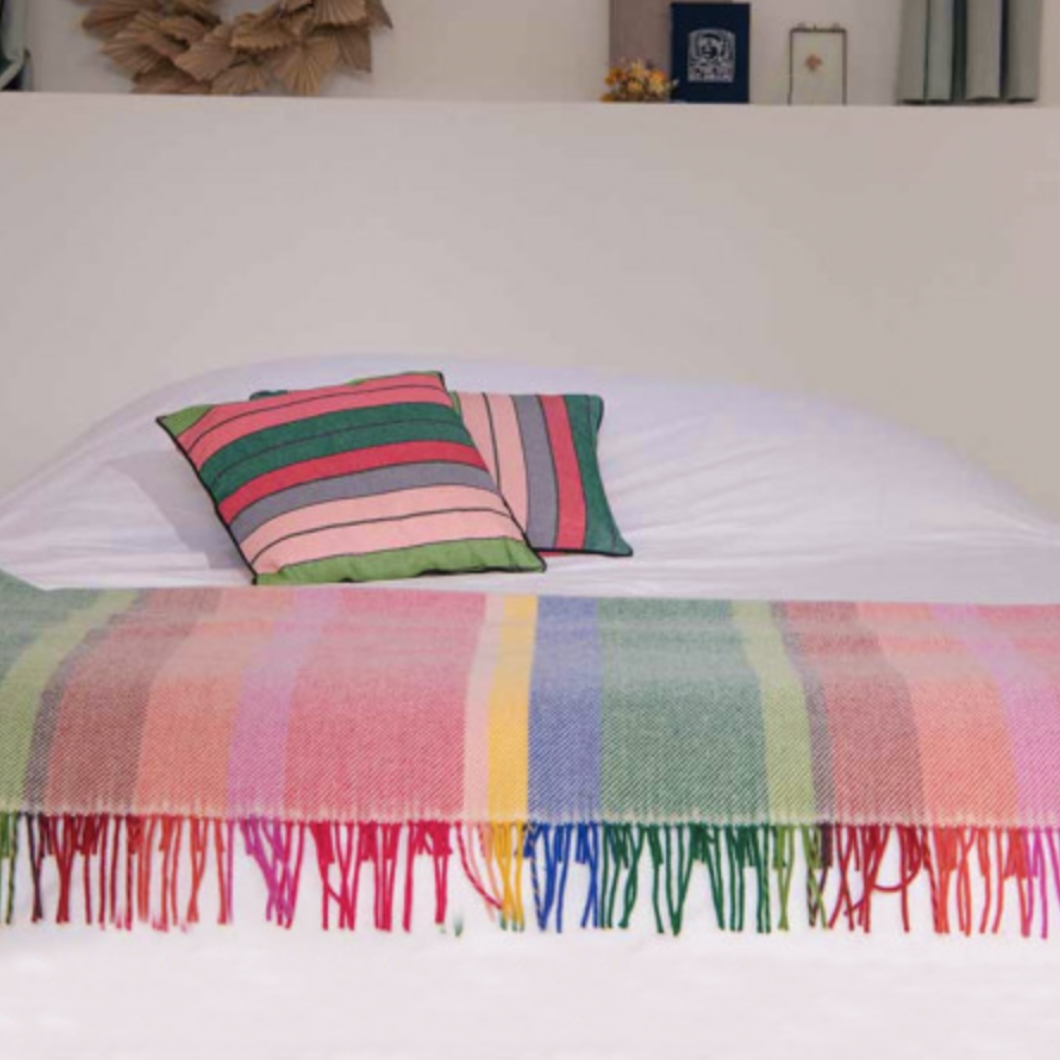 Kussen Eugenie groen roze