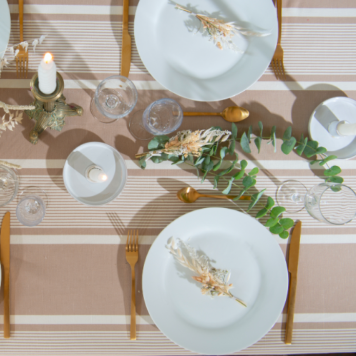 placemats Yvonne taupe white