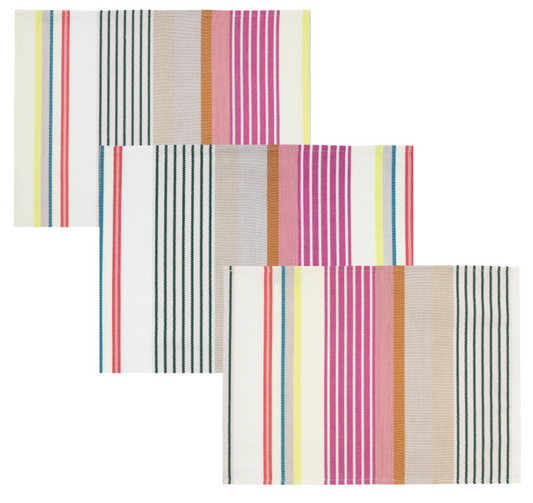 placemats Pierre wit gestreept linnen-katoen