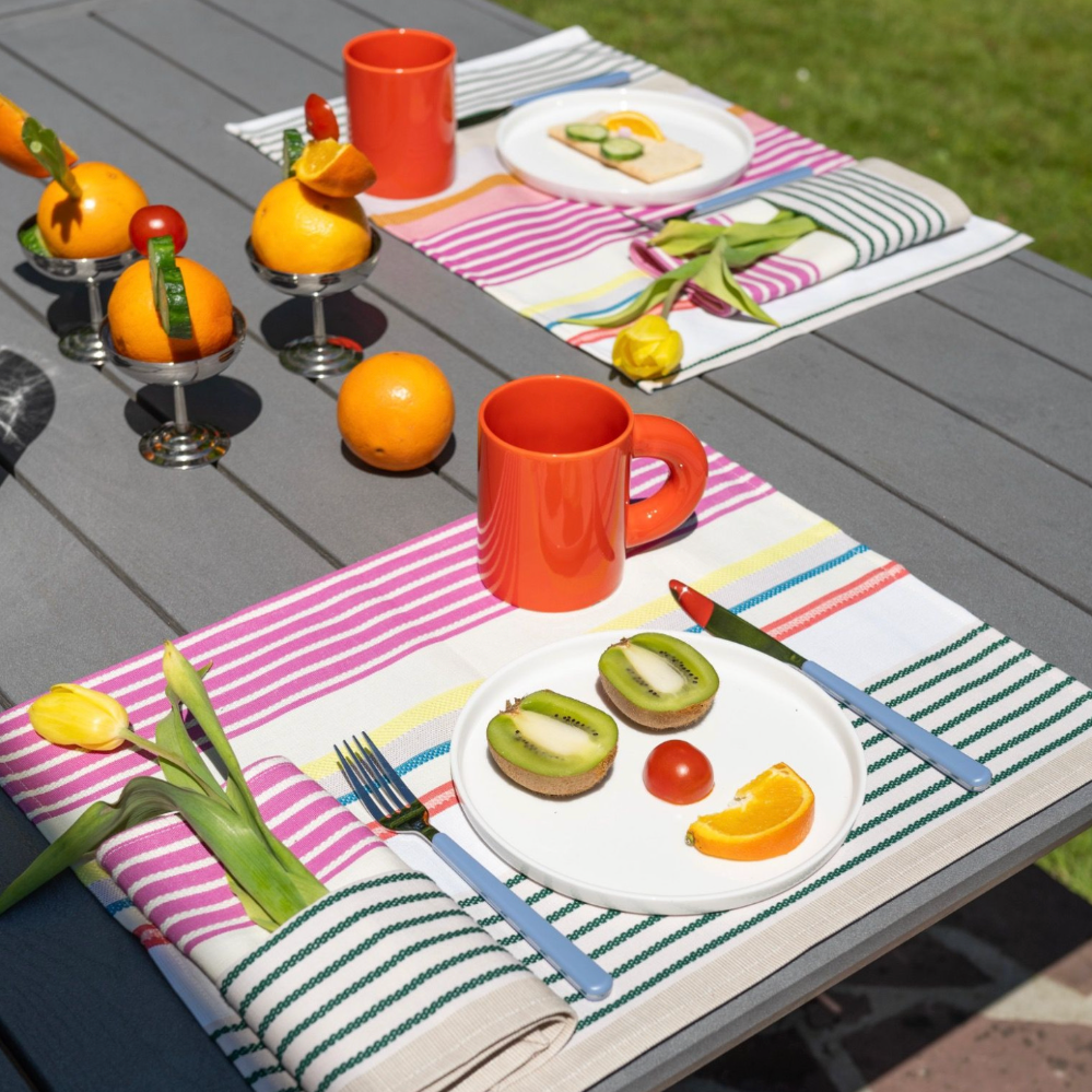placemats Pierre wit gestreept linnen-katoen