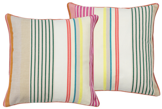 kussen Pierre gestreept katoen linnen wit