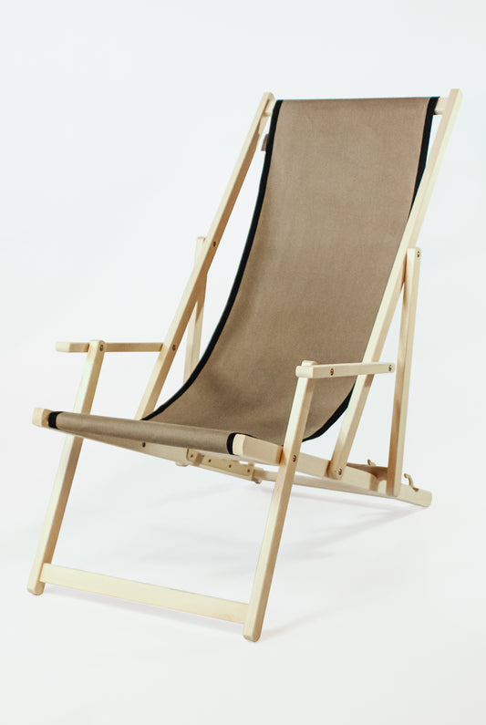 beach chair with armrest taupe