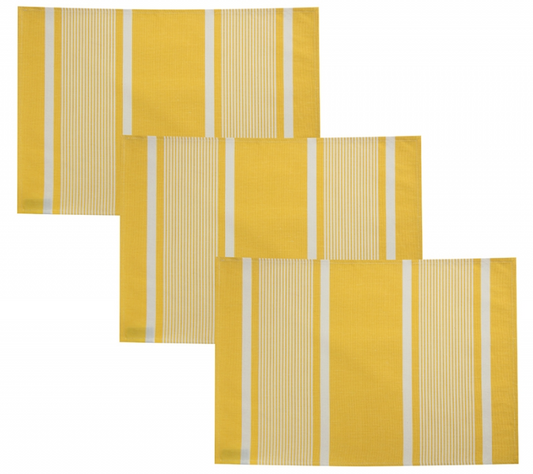 placemats Yvonne yellow white
