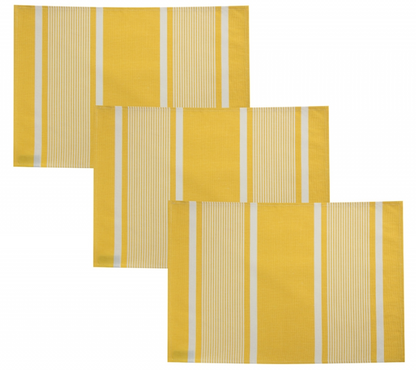 Washable placemats Yvonne yellow white