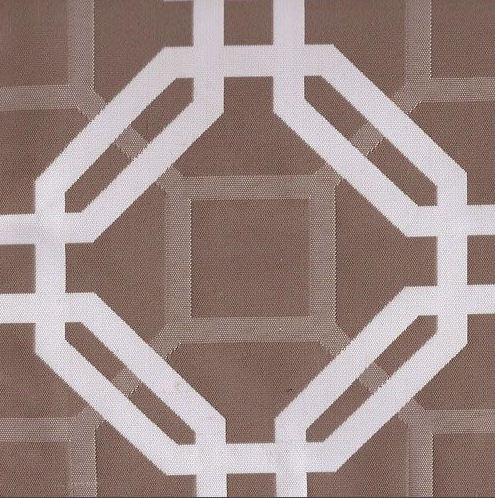 Coupon outdoor fabric taupe white design 178 x 140 cm