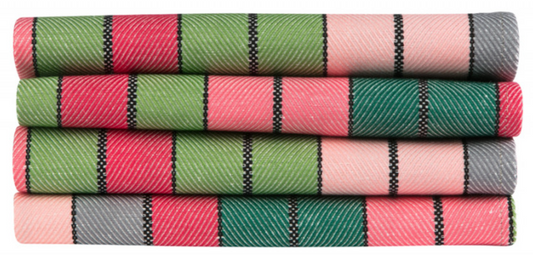 napkins Eugenie green pink per 2