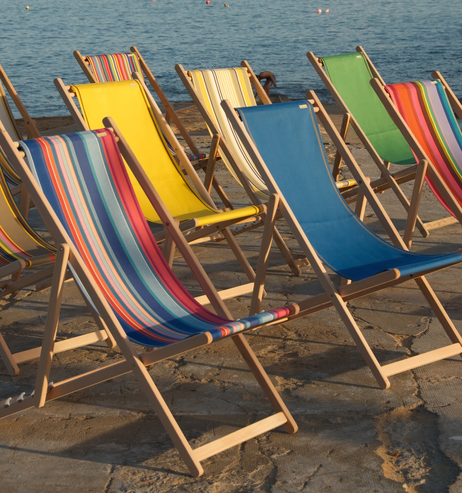 Doek voor strandstoel ANZIO/AVELLINO set van 2 stof geel/grijs Doek voor strandstoel ANZIO/AVELLINO set van 2 stof geel/grijs