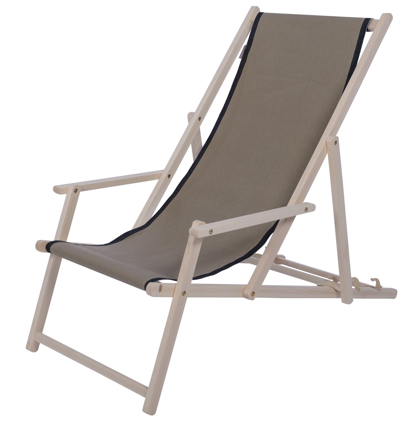 Beach chair with footrest taupe