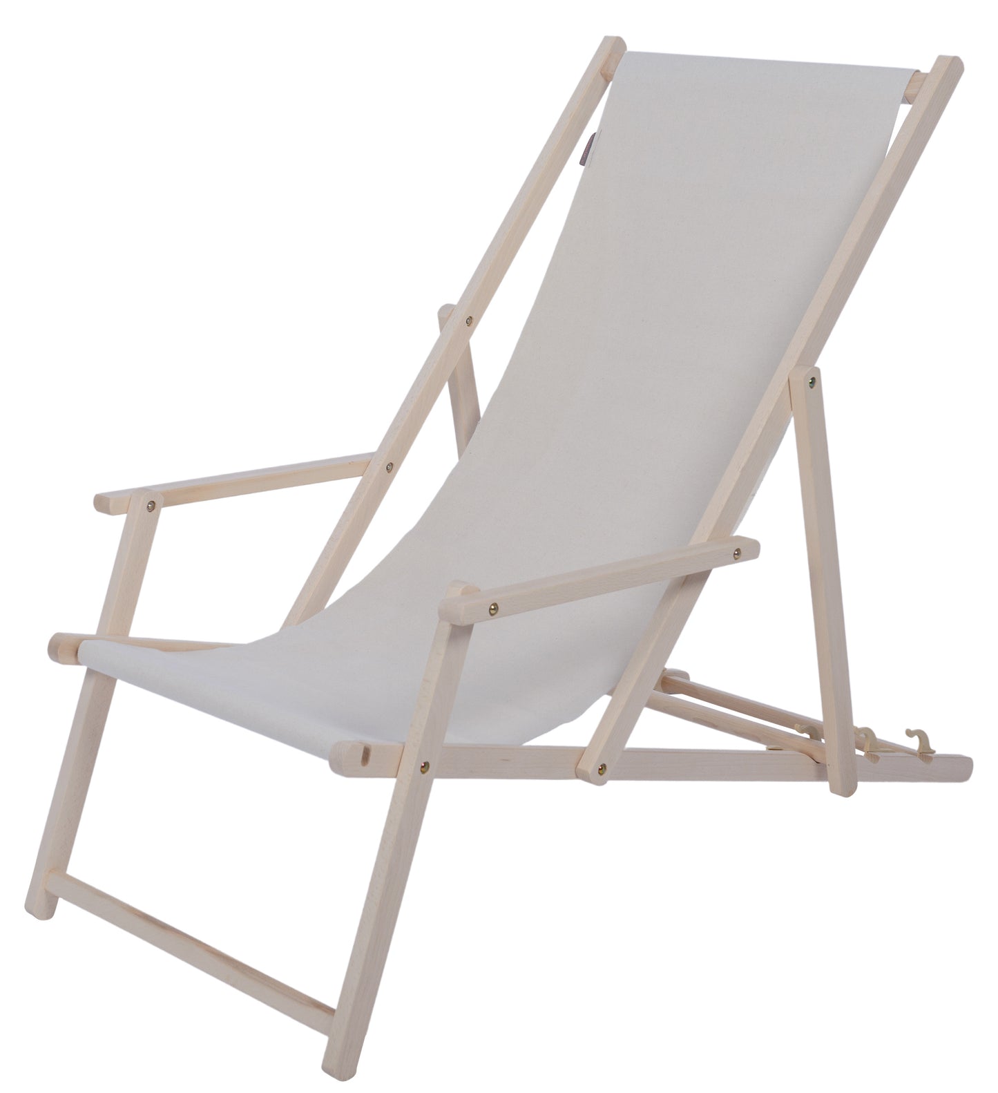 Beach chair with footrest Ecru