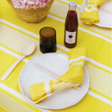 Afbeelding in Gallery-weergave laden, katoen linnen tafelkleed geel wit
