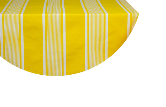 Round tablecloth made of removable cotton-linen Yvonne yellow