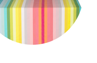 Round tablecloth cotton Marquises multicolored striped