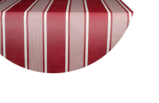 Round tablecloth linen-cotton Yvonne red white