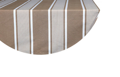 Round tablecloth made of linen-cotton Yvonne taupe white